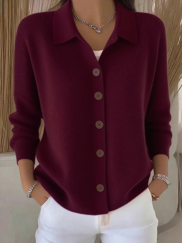 Lauren Collared Knit Cardigan