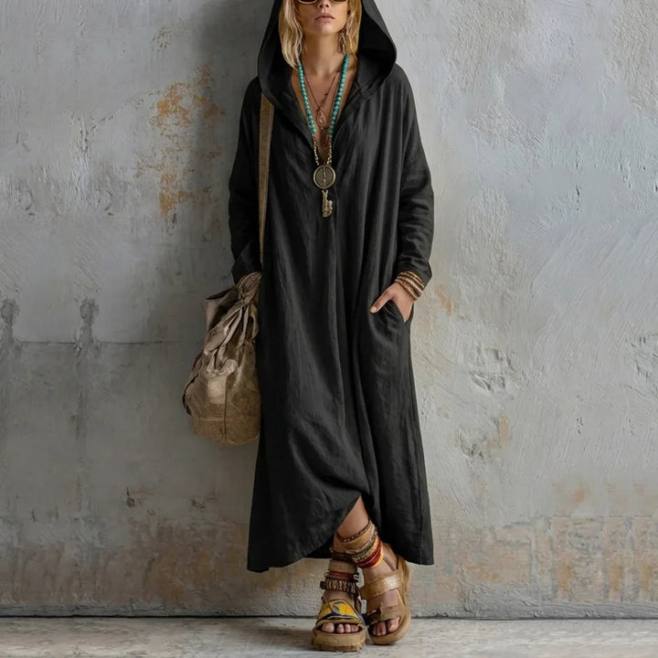 Ginna Bohemian Hooded Maxi Dress