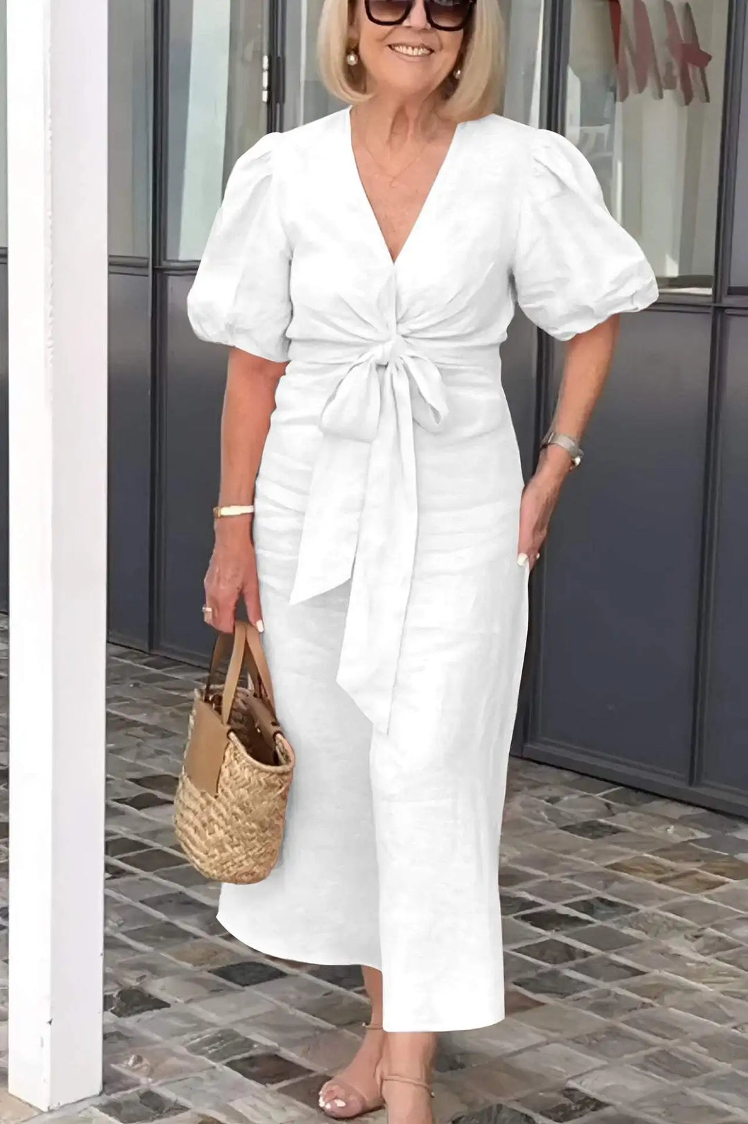 Sidonie Relaxed Tie Waist Midi Dress