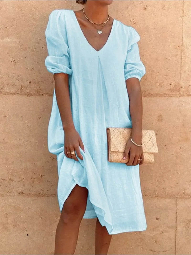 Ginnie Puff Sleeve Midi Dress