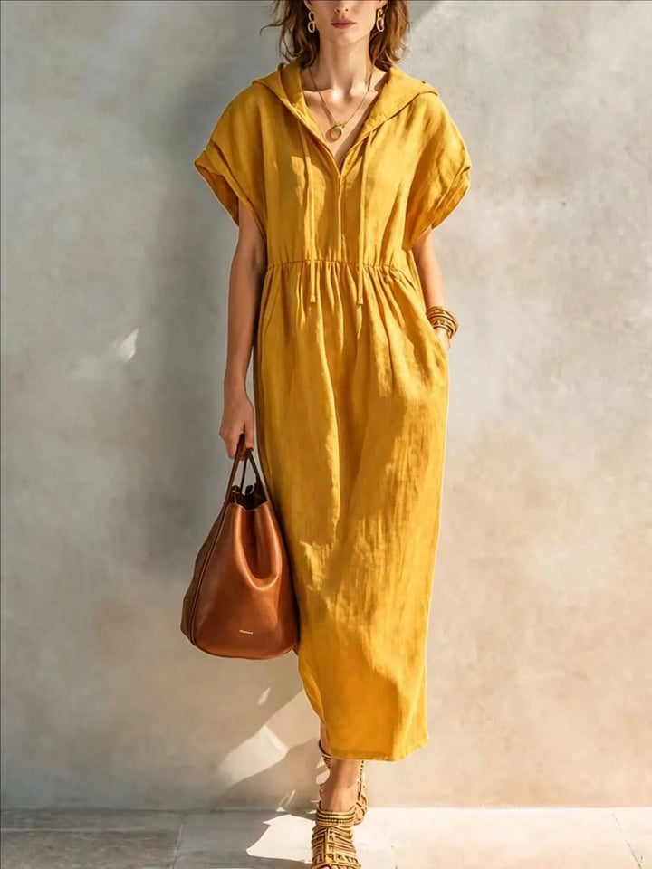 Celina Casual Hooded Maxi Dress