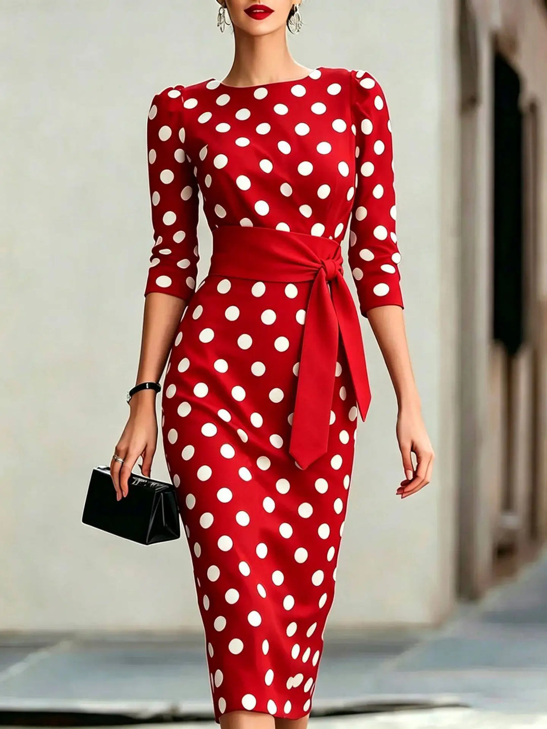 Natasha Polka Dot Midi Dress
