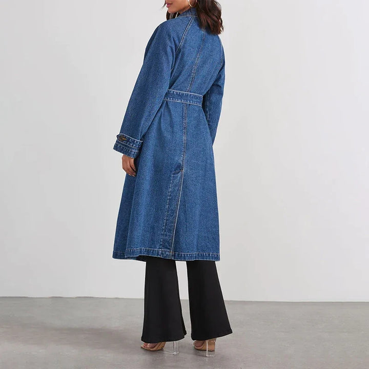 Sabina Tie Waist Denim Trench