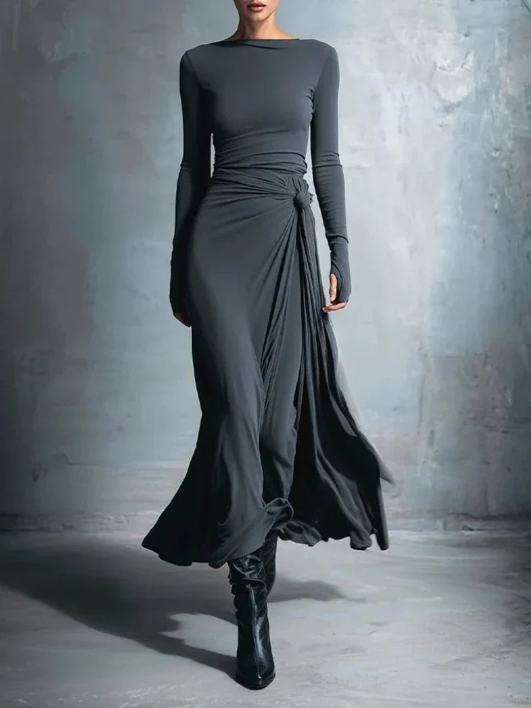 Marisette Twisted Waist Maxi Dress