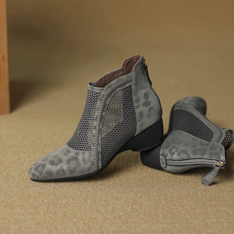 Azure Leather Ankle Boots