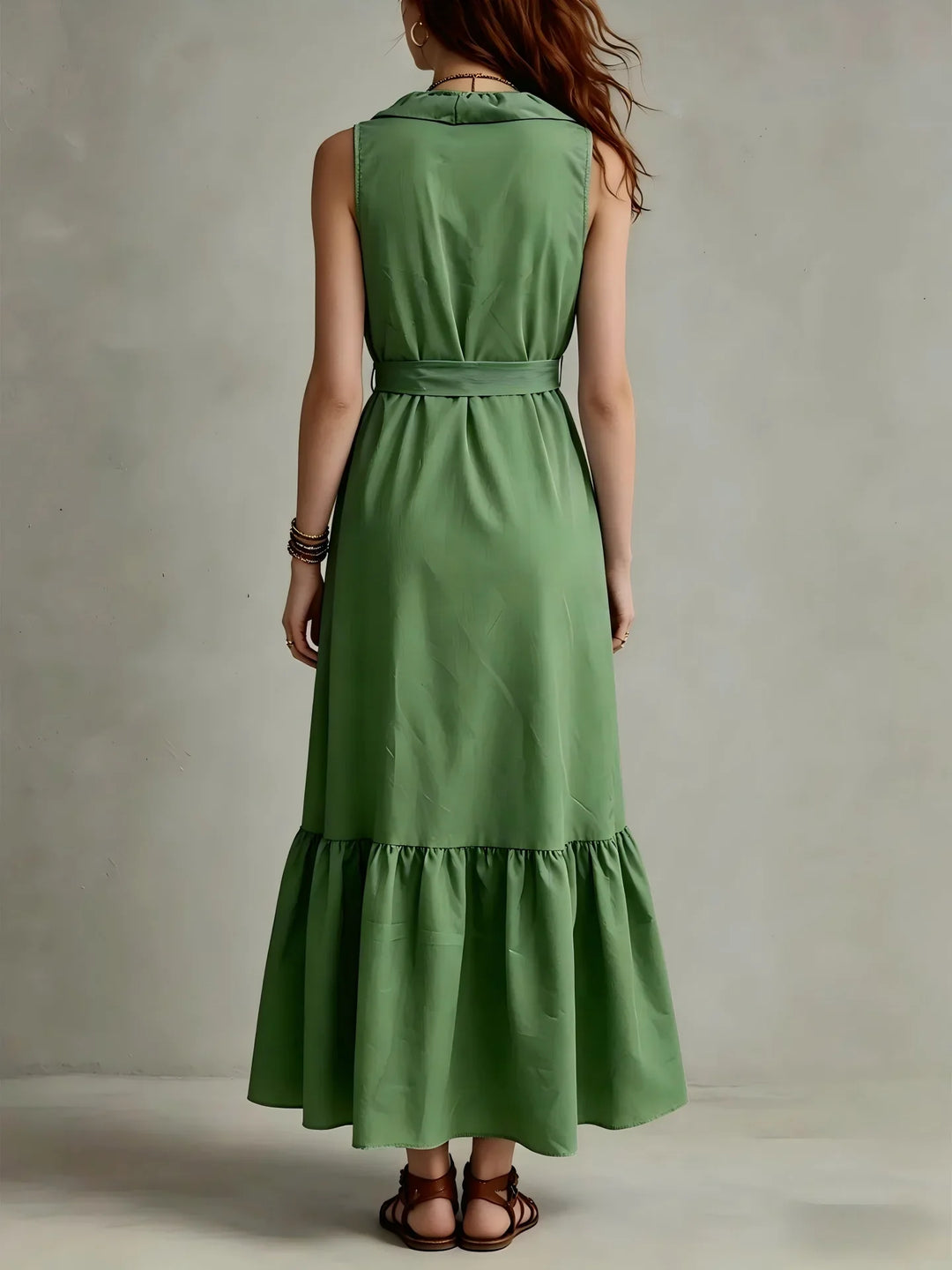 Tina Flowy Ruffle Hem Maxi Dress