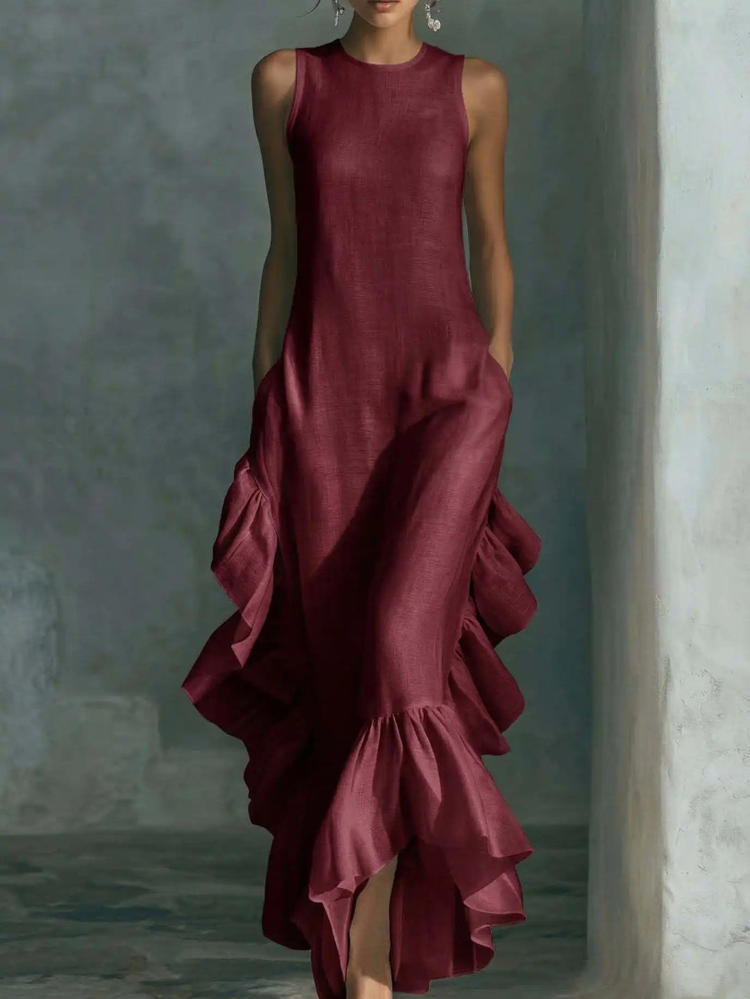 Clarissa Flowy Ruffle Maxi Dress