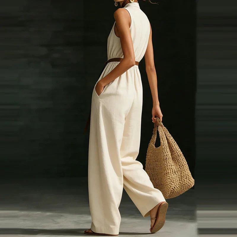 Calina V Neck Wide Leg Jumpsuit