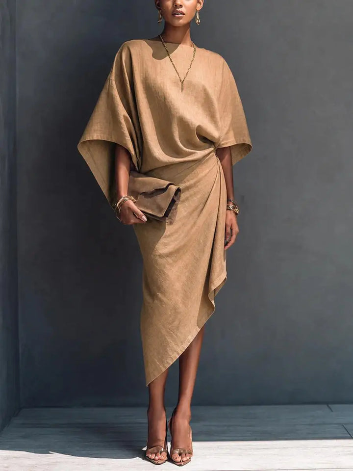 Thalia Batwing Sleeve Midi Dress