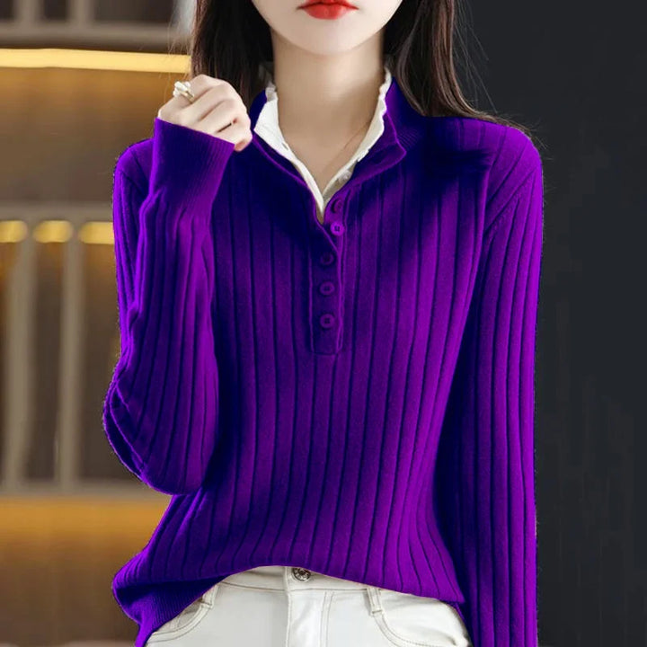 Marlena Button Up Ribbed Sweater