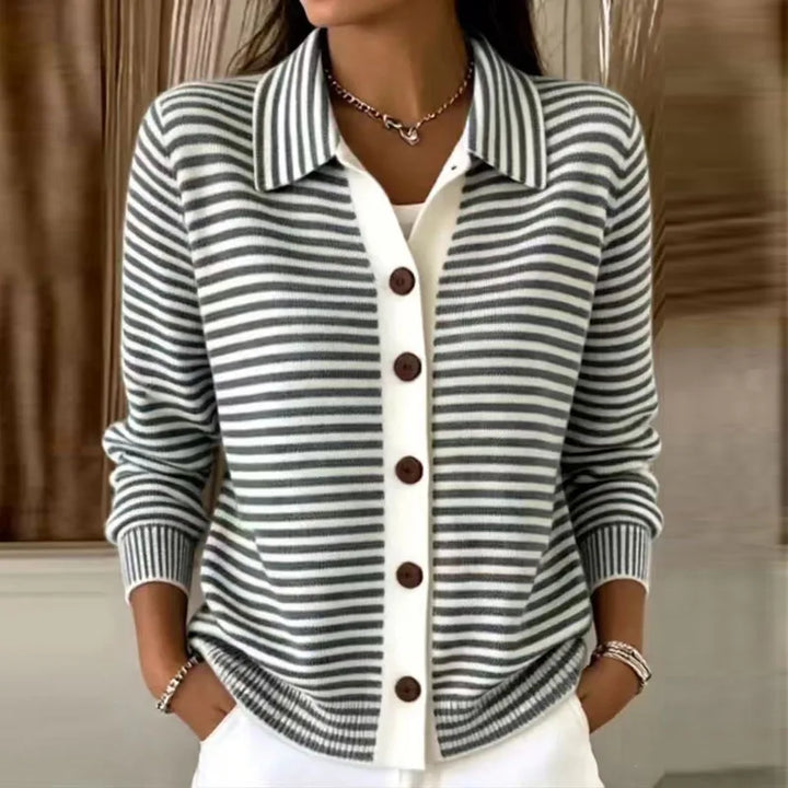 Margot Striped Knit Cardigan