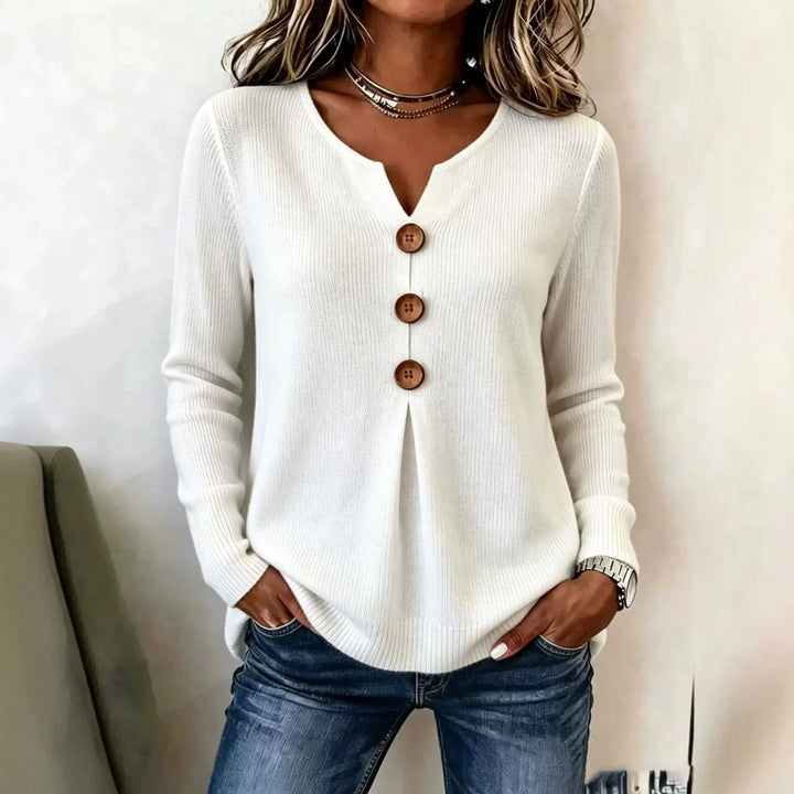 Perrin V Neck Ribbed Henley