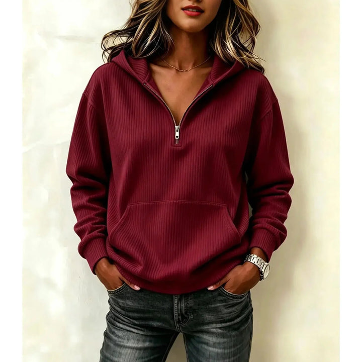 Cosette Half Zip Ribbed Hoodie