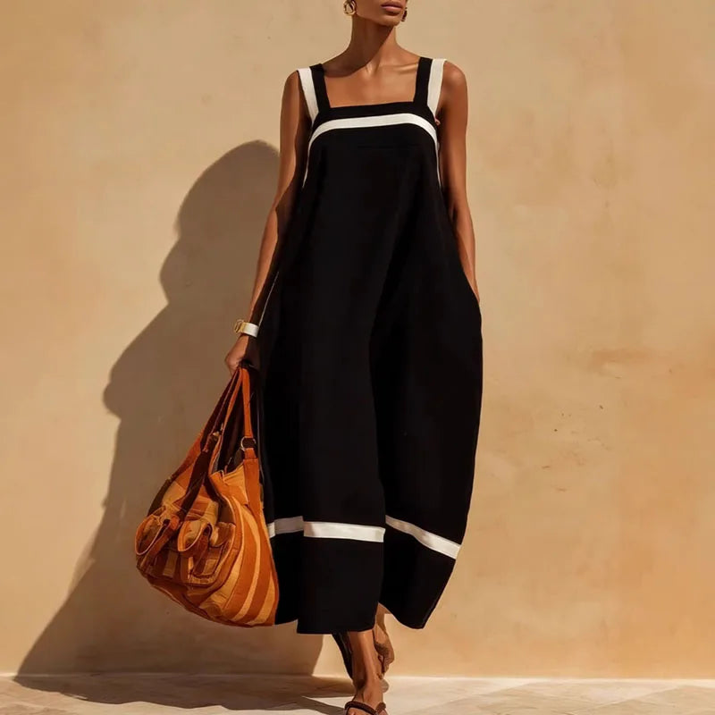 Thessaly Color Block Maxi Dress