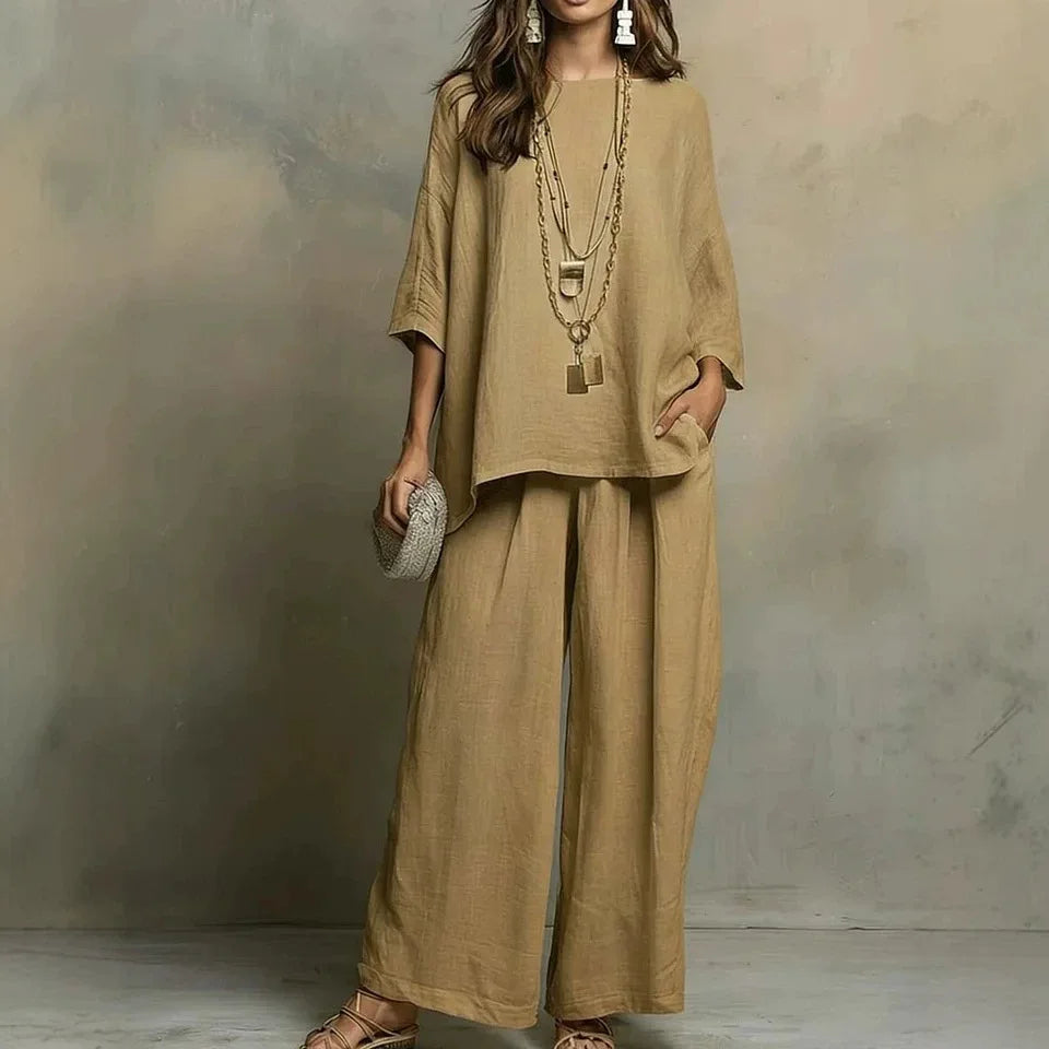 Arlette Breathable Linen Pant Set