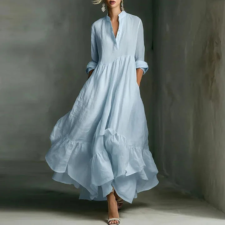 Henna Ruffle Hem Maxi Dress