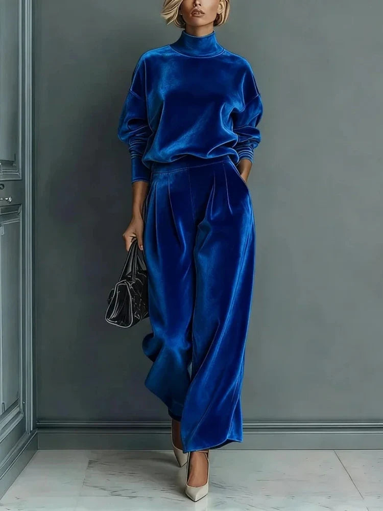 Arya High Neck Velvet Set