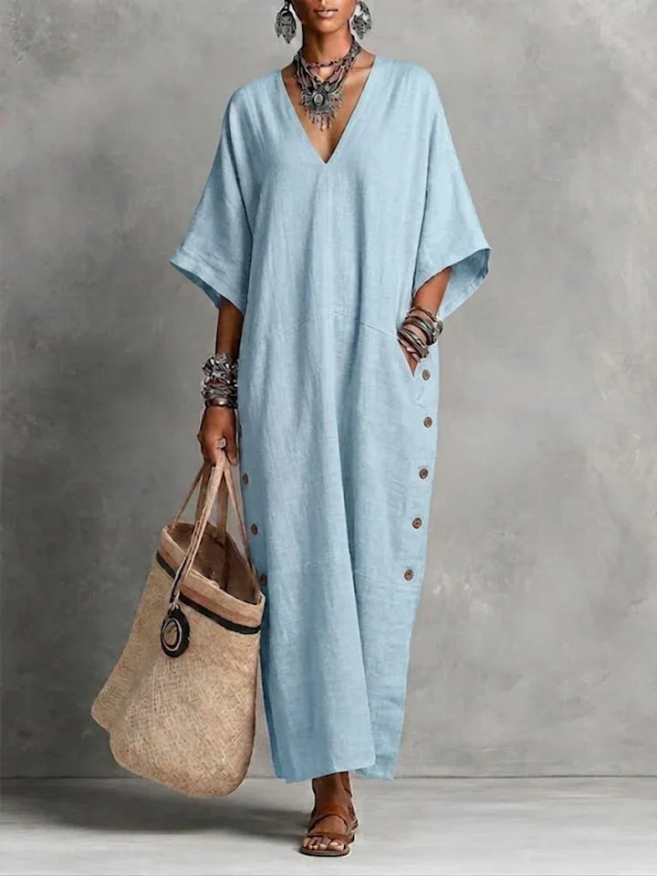 Ivania Relaxed V Neck Maxi Dress