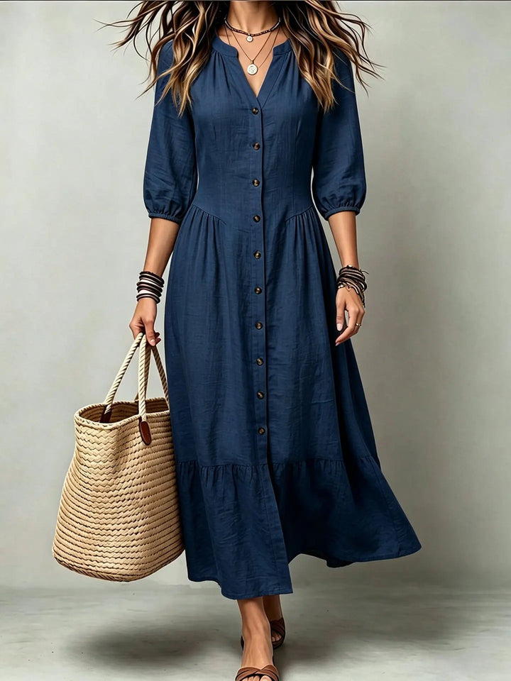 Talia Button Front Maxi Dress