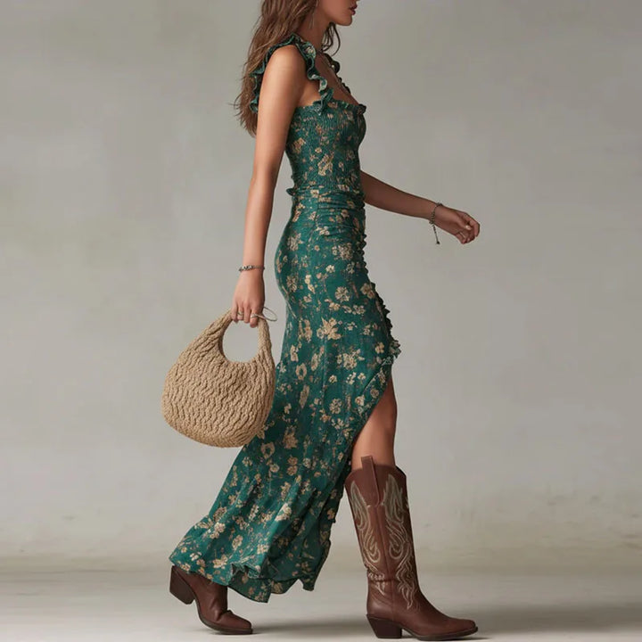 Taylor Flowy Floral Slit Maxi Dress