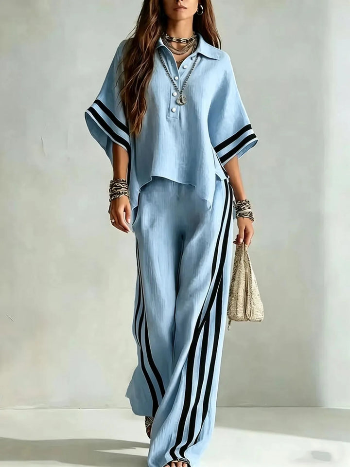 Winslet Striped Wide Leg Pant Set