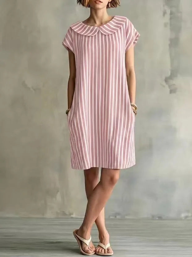 Valerie Striped Casual Shift Mini Dress