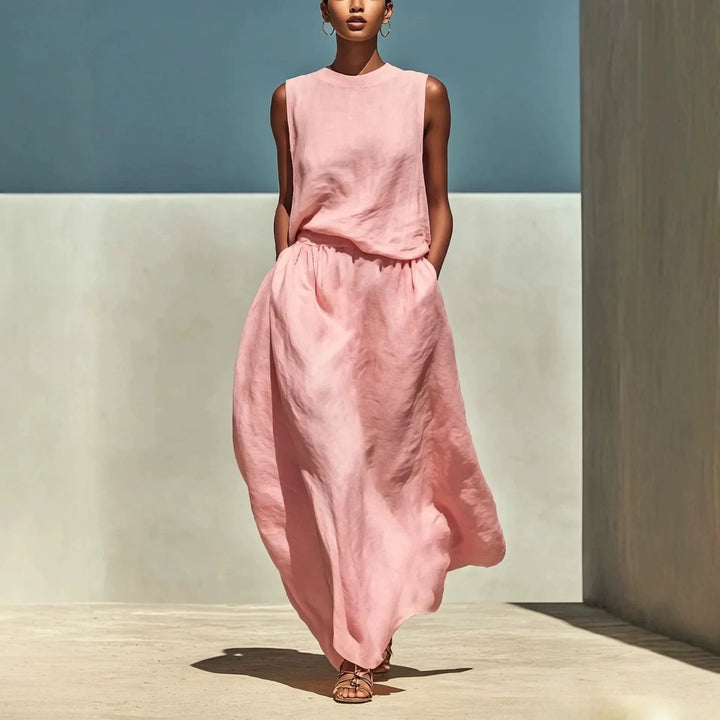 Emani Elegant Top and Maxi Skirt Set