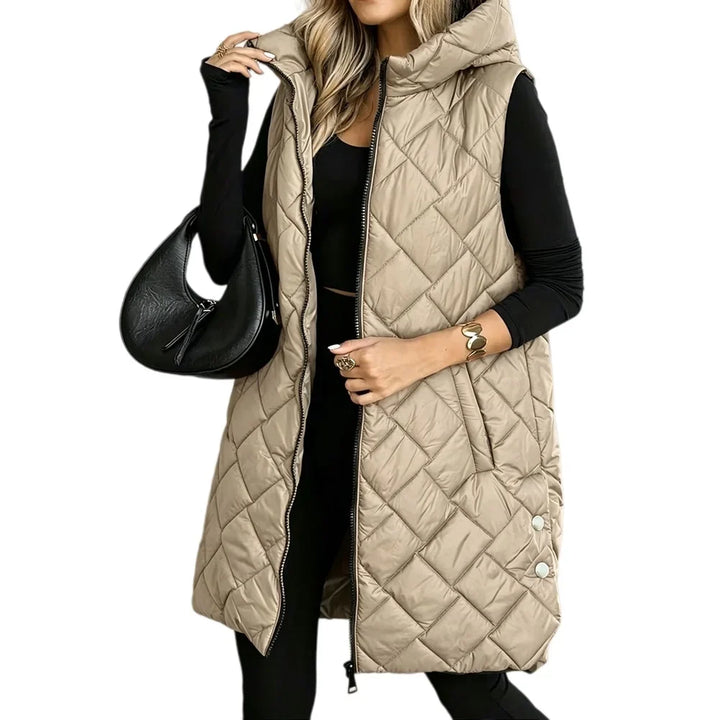 Halcyon Quilted Puffer Long Vest