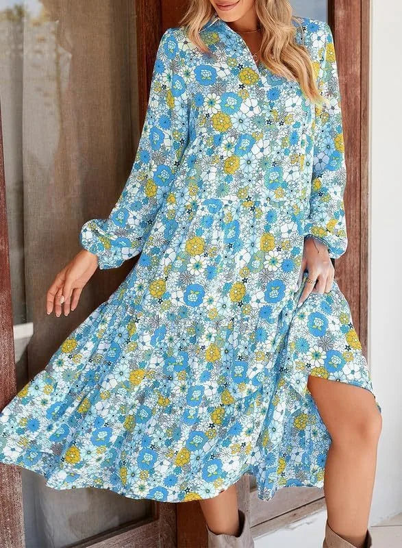 Iris Floral Bohemian Maxi Dress
