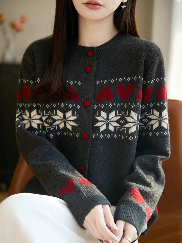 Leslie Jacquard Knit Cardigan