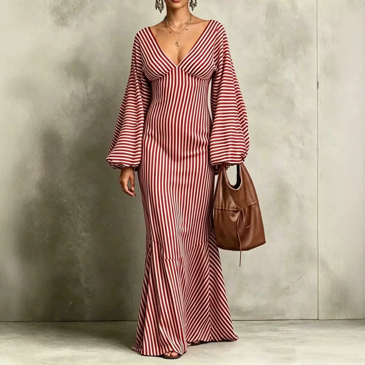 Theodora Lantern Sleeve Maxi Dress
