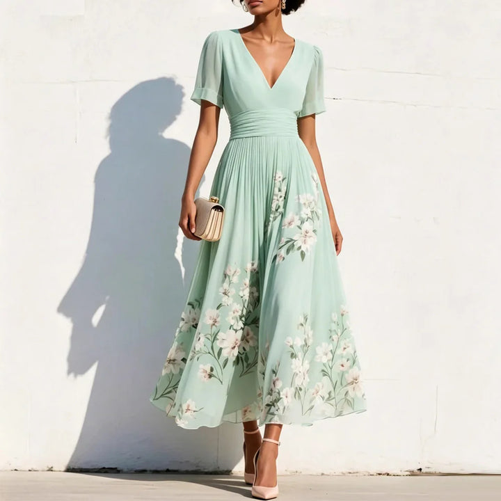 Solane Floral A Line Wedding Guest Dress