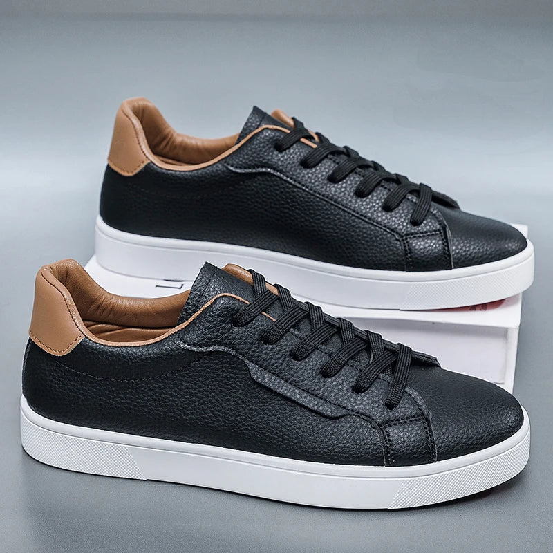 Declan Pebbled Leather Sneakers