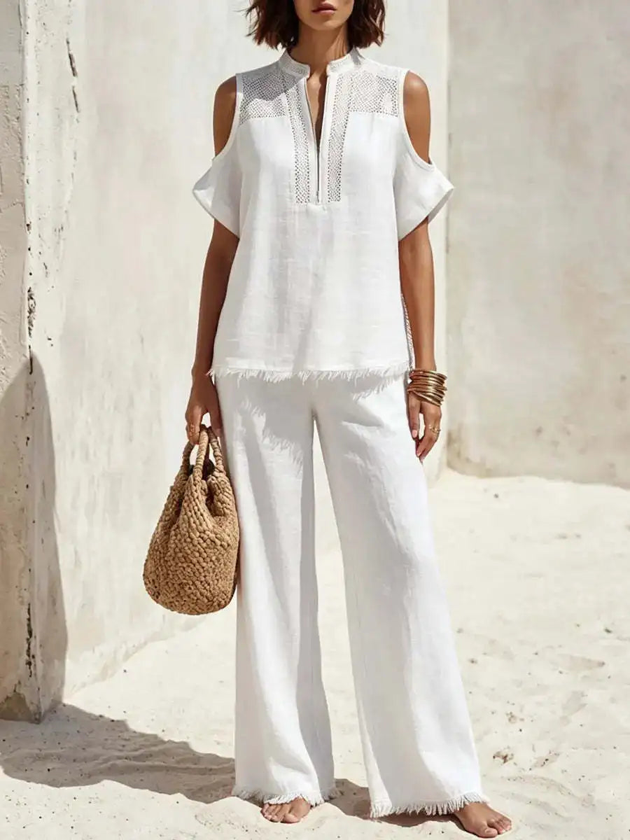 Kaia Breathable Wide Leg Two-Piece Set
