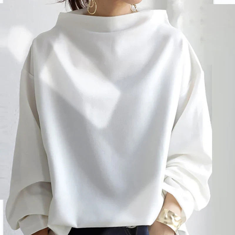 Narissa Draped High Neck Blouse