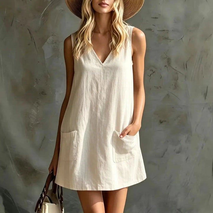 Valeska Linen Pocket Mini Dress