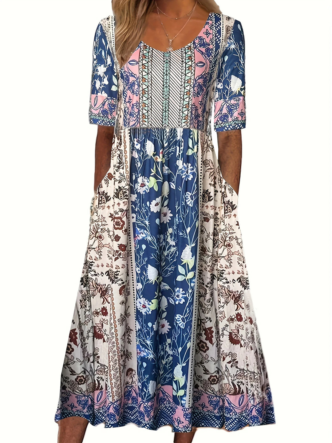 Chiara Bohemian Floral Printed Maxi Dress