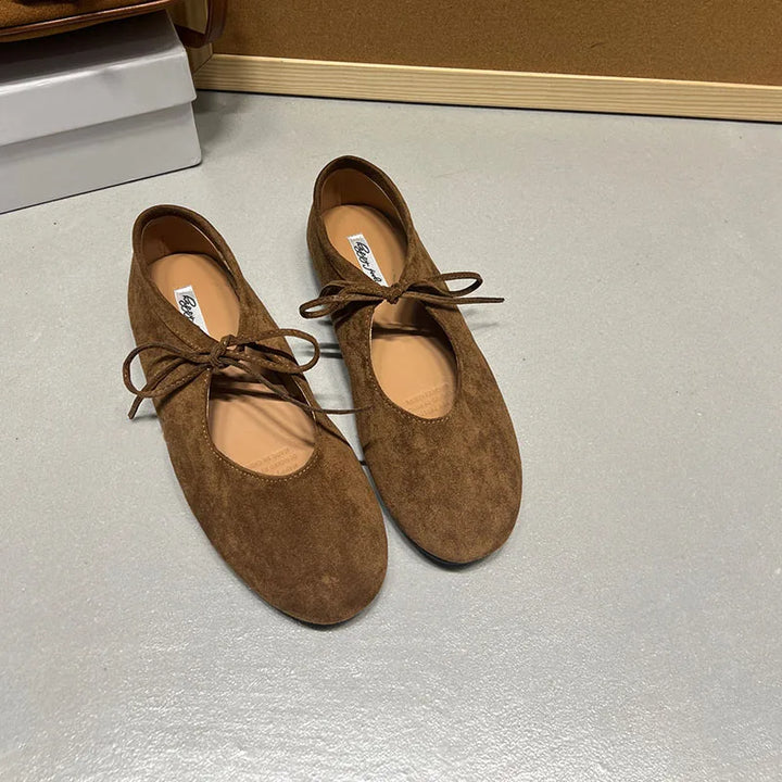 Carys Suede Butterfly Knot Flats