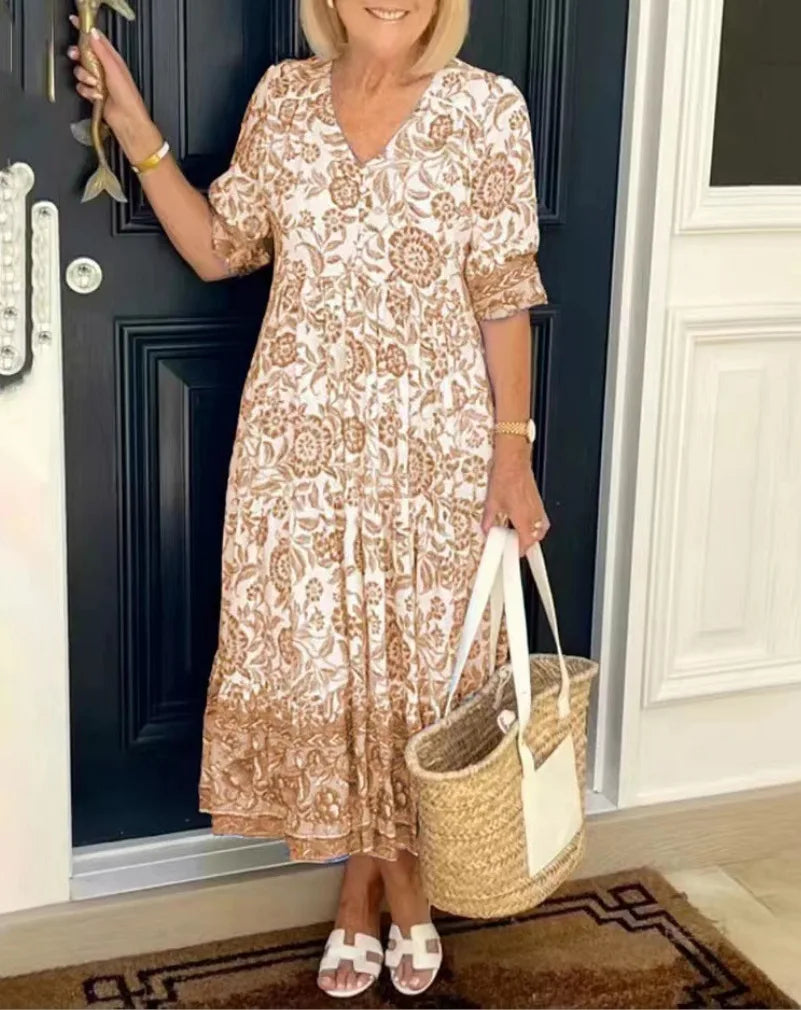 Josephine Floral Tie Dye Maxi Dress
