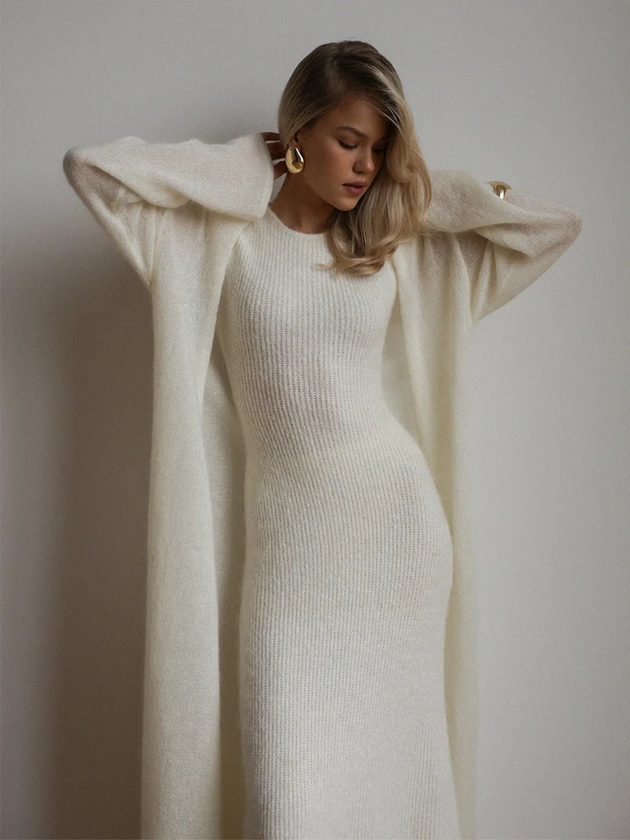 Marisol Ribbed Knit Sweater Dress Set