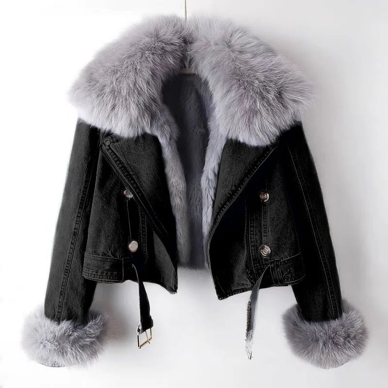 Dania Faux Fur Denim Jacket