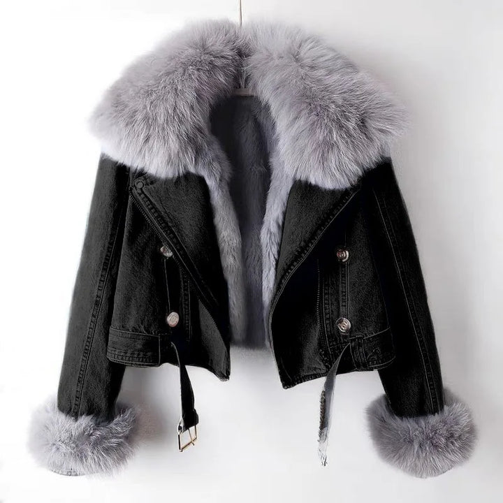 Dania Faux Fur Denim Jacket