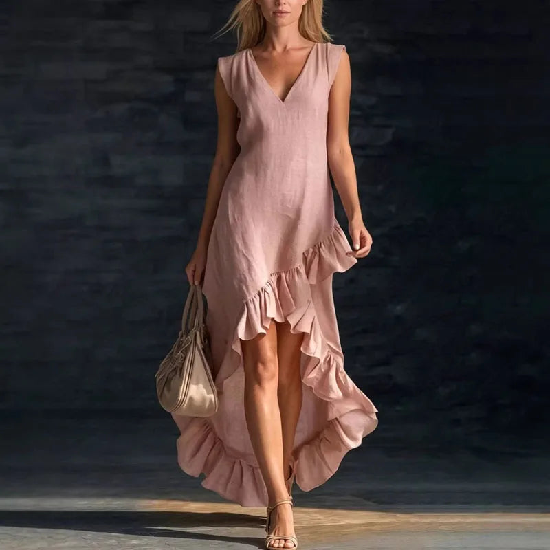 Kayla Sleeveless Ruffle Maxi Dress