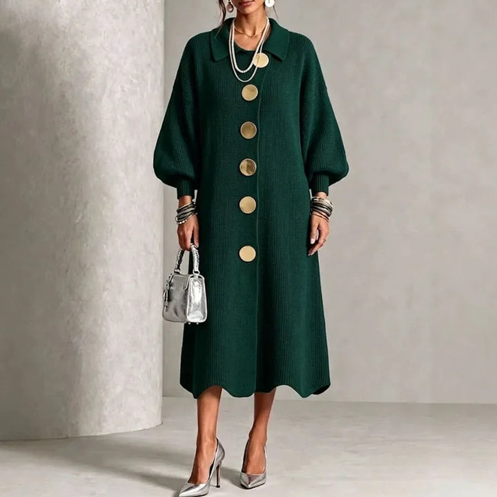 Odalys Button Front Sweater Dress