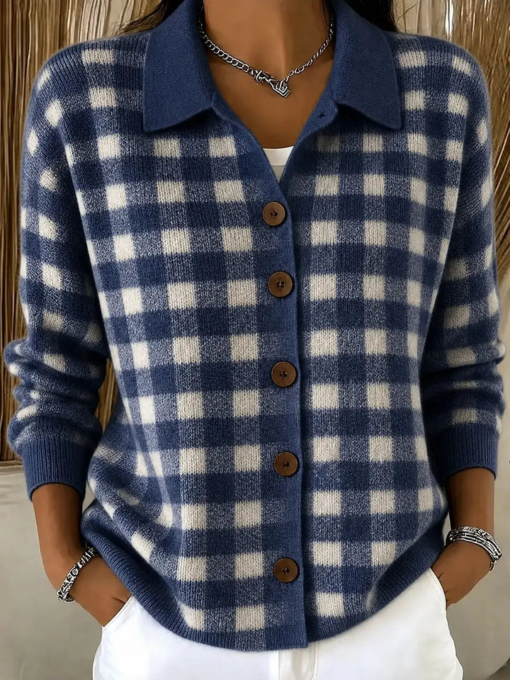 Lorelai Gingham Button Plaid Cardigan