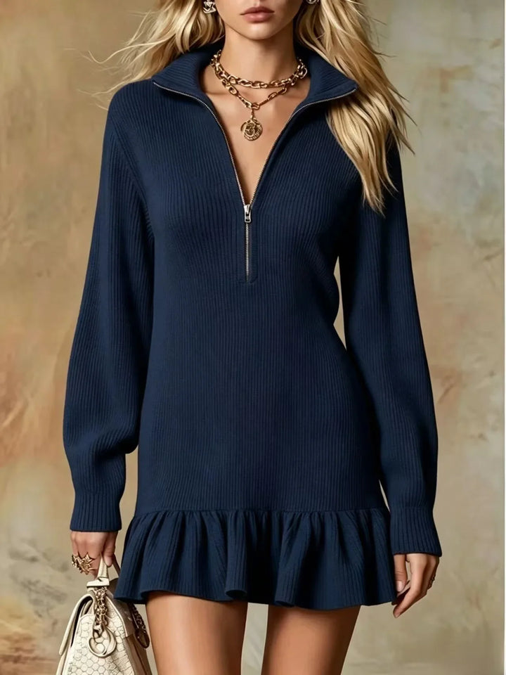 Julie Half Zip Knit Mini Dress