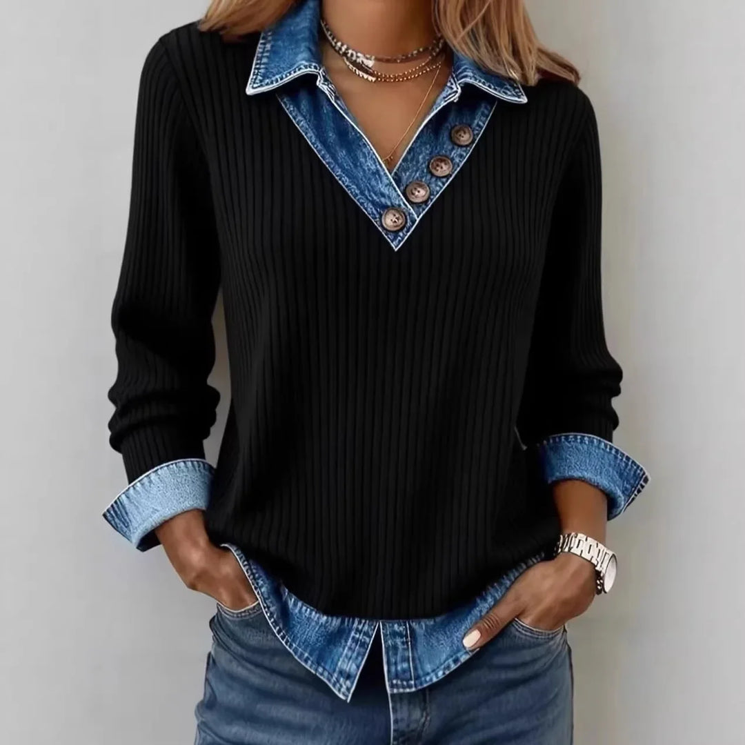 Amara Denim Collar Pullover