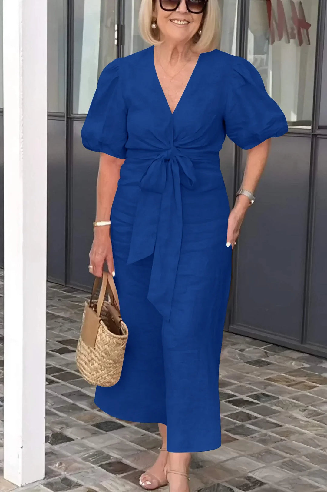 Sidonie Relaxed Tie Waist Midi Dress