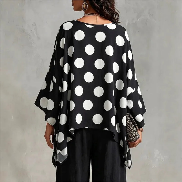 Sienna Asymmetrical Polka Dot Blouse