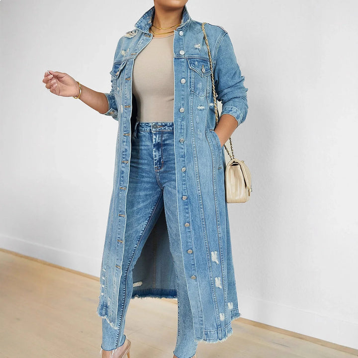 Palma Distressed Denim Trench